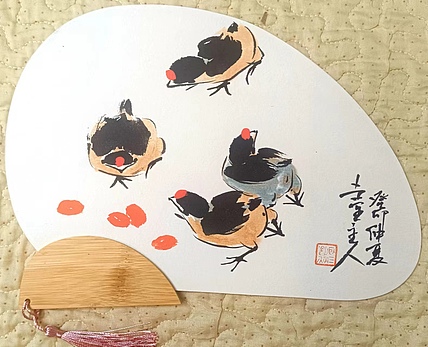 土堂主人 团扇，扇面，小鸡，鸡，吉祥