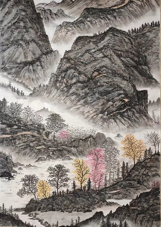 云海松涛 国画 层峦叠嶂