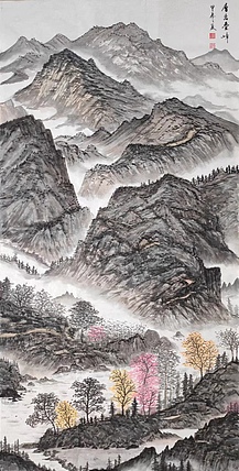 云海松涛 国画 层峦叠嶂
