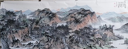 曹玉宝 山水画家曹玉宝原创小六尺山水