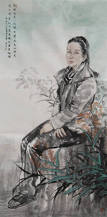 中美协会员 陈敬友《憩春风》人物 137 68