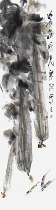 安徽黄宾虹美术馆馆长 崔兆礼《农家瓜架》花鸟 178 48