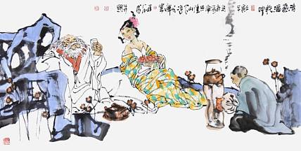 长春美协副主席 林百石《清气满乾坤》人物 136 69
