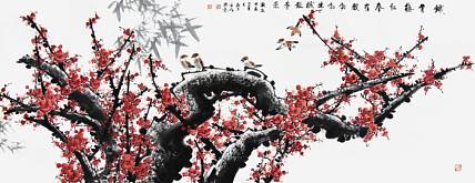 王长存《勃勃生机报春来》花鸟 244 93