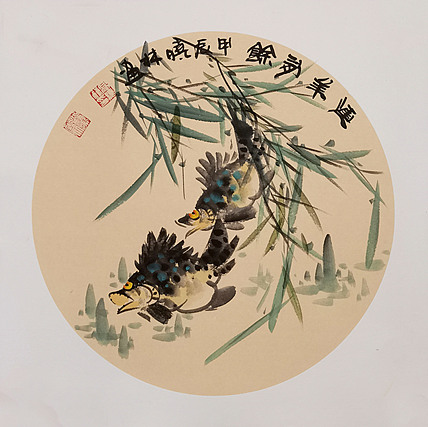 高晓林 （4803）国家一级美术师，江苏省美协会员，卡纸斗方