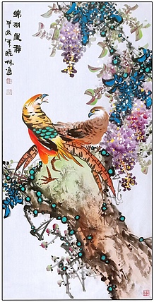 高晓林 （4809）国家一级美术师，江苏省美协会员《锦羽呈祥》