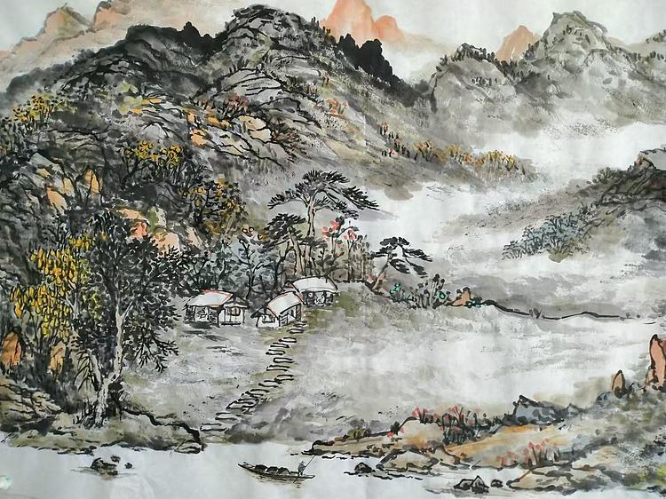 职业书画家 于恩沛 秋山隐居图