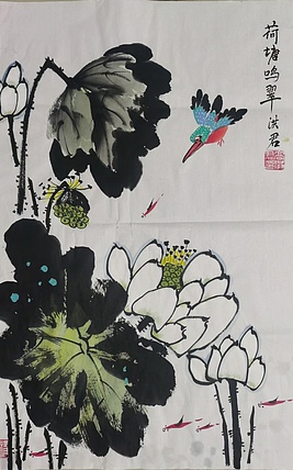 洪君 荷塘鸣翠