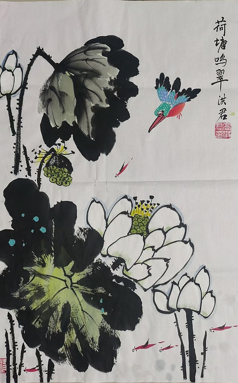 洪君 荷塘鸣翠