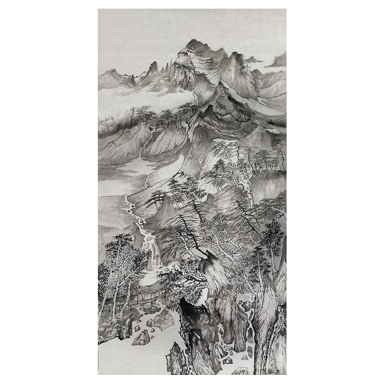 刘辉 省美协画家水墨山水画适合办公室过道玄关书房