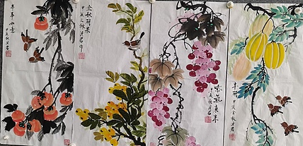 洪君 事事如意四条屏