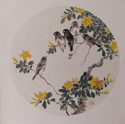 砚沐 仿江寒汀百鸟图