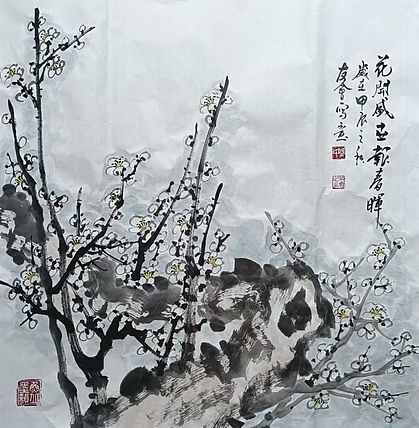 山东省美协会员 闫友会 白梅斗方
