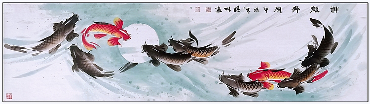 高晓林 （4820）国家一级美术师，江苏省美协会员《神龙奔月》