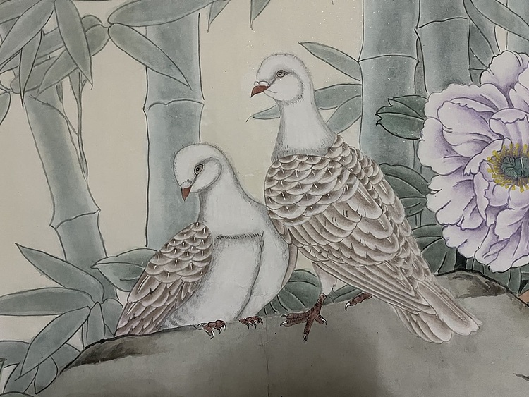 青年书画家 单悦 职业画家刘月秋国画工笔作品《富贵吉祥》