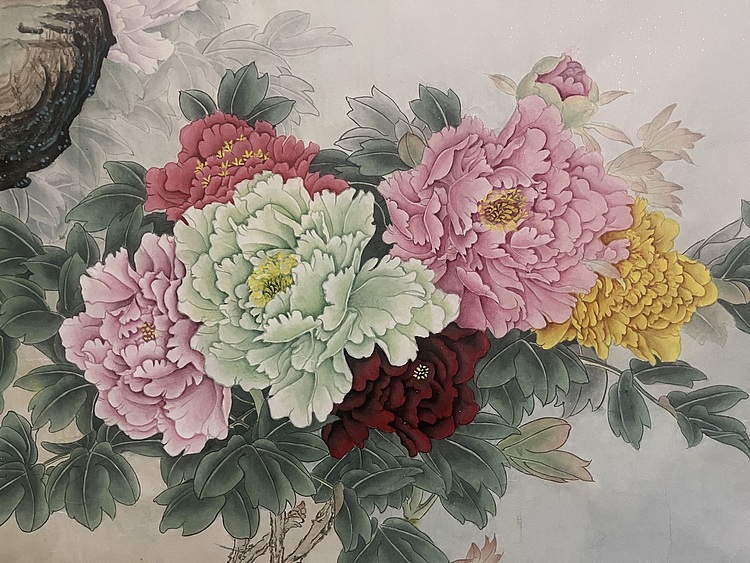 青年书画家 单悦 职业画家刘月秋工笔画作品《富贵双寿图》