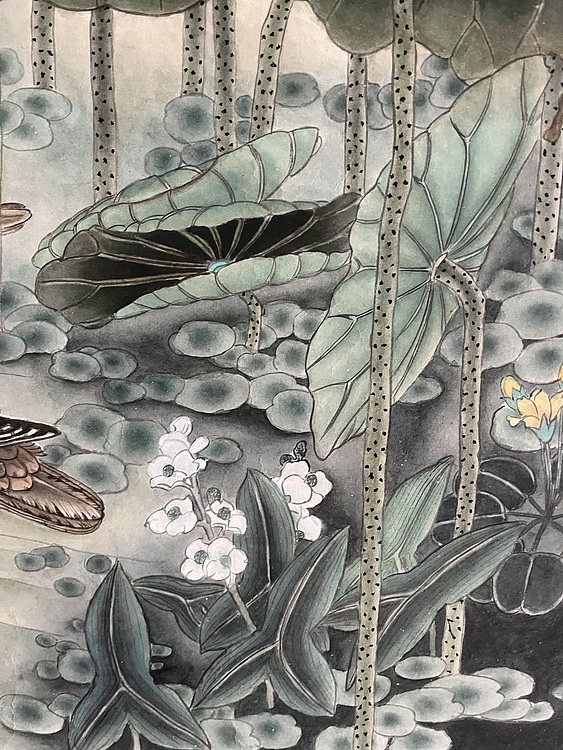 青年书画家 单悦 职业画家刘月秋工笔作品《百年好合》