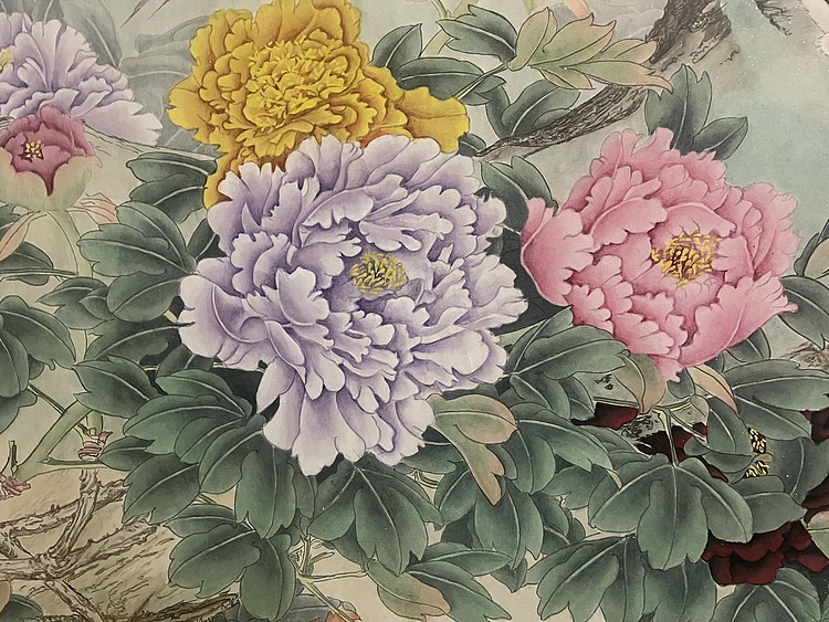 青年书画家 单悦 职业画家刘月秋工笔画作品《富贵双寿图》