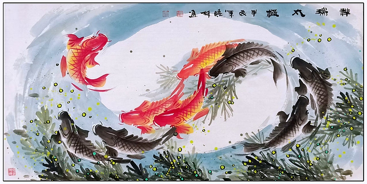 高晓林 （4836）国家一级美术师，江苏省美协会员《祥瑞太极》