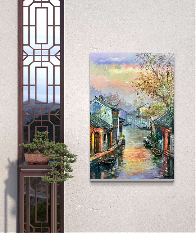 梁峰 水乡的黄昏