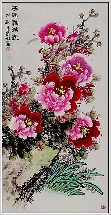 高晓林 （4840）国家一级美术师，江苏省美协会员，《花开福满堂》