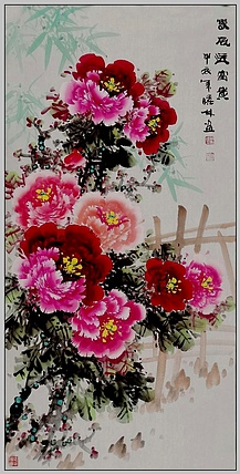 高晓林 （4838）国家一级美术师，江苏省美协会员，《春风送富贵》