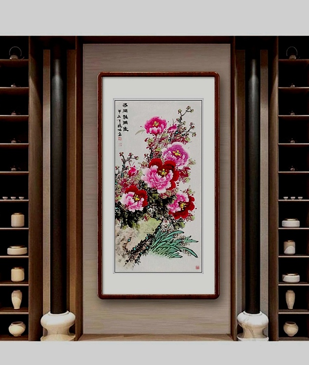 高晓林 （4840）国家一级美术师，江苏省美协会员，《花开福满堂》