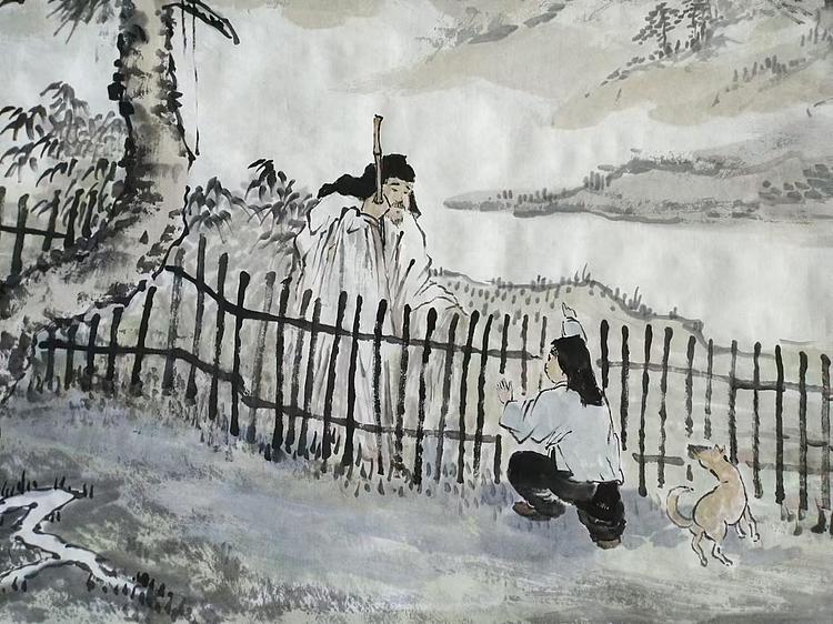 职业书画家 于恩沛 松下问童子，言师采药去