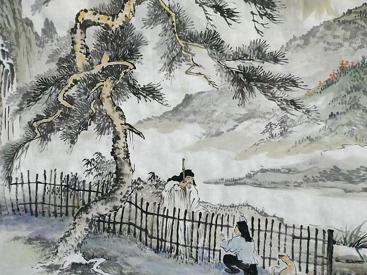 职业书画家 于恩沛 松下问童子，言师采药去