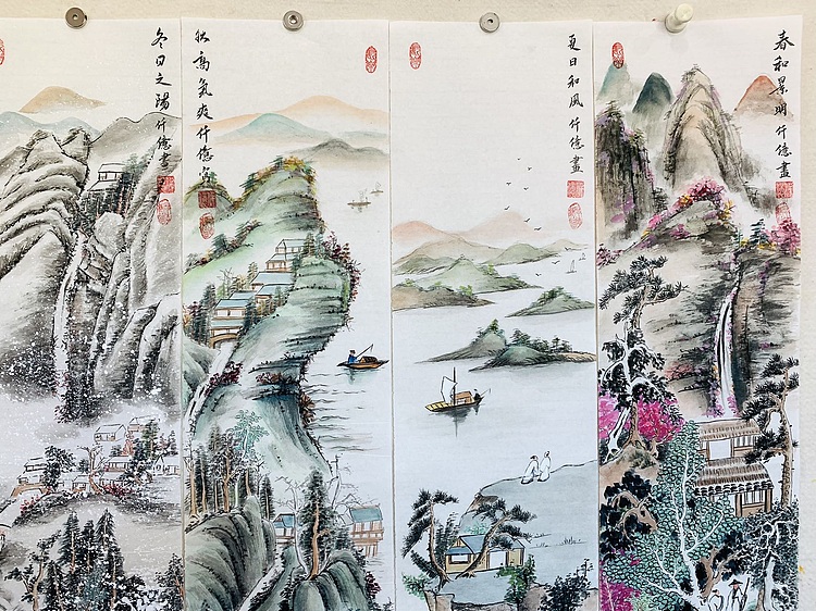 仟亿 春和景明 四条屏