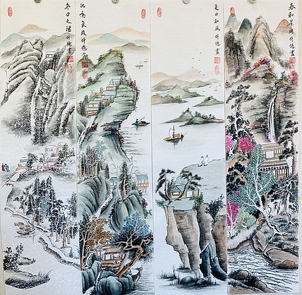 仟亿 春和景明 四条屏