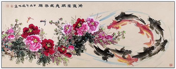 高晓林 （4888）国家一级美术师，江苏省美协会员《鸿运当头》