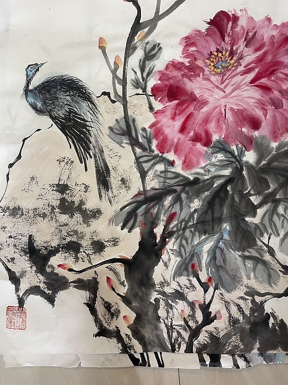 国家一级美术师 亚墨 富贵图