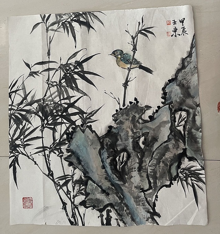 国家一级美术师 亚墨 竹报平安