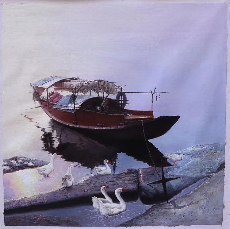 胡冰 纯手绘精品油画80✘80cm