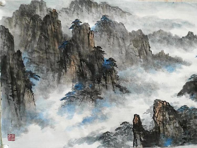 职业书画家 于恩沛 黄山云峰