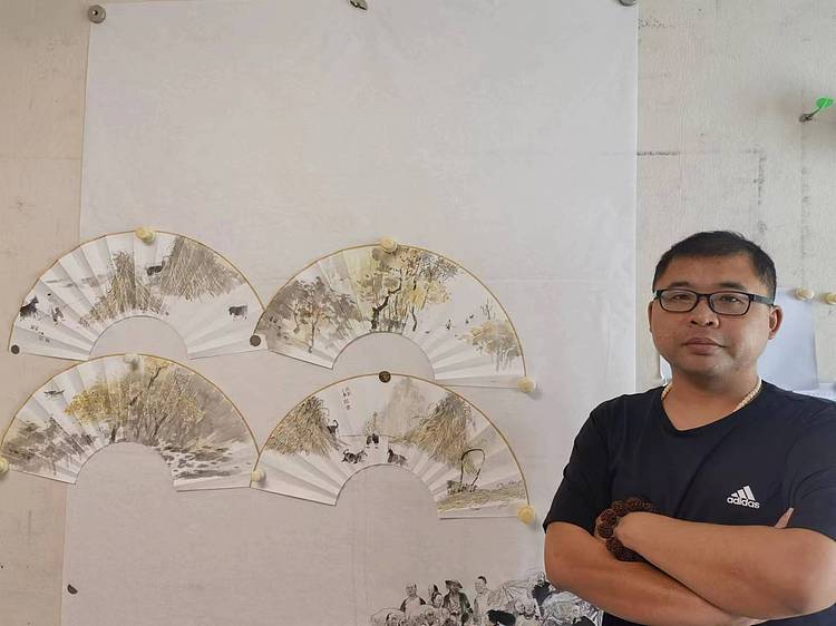 中国美协会员，天津美术学院 刘子展 (带合影)