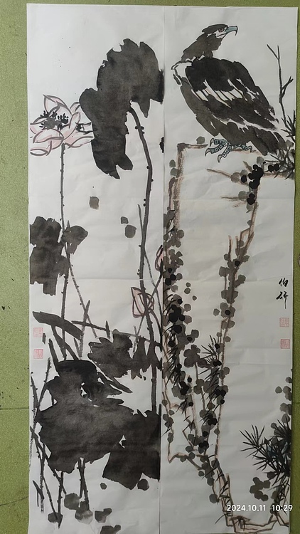 石岩 书画条幅34/132cm