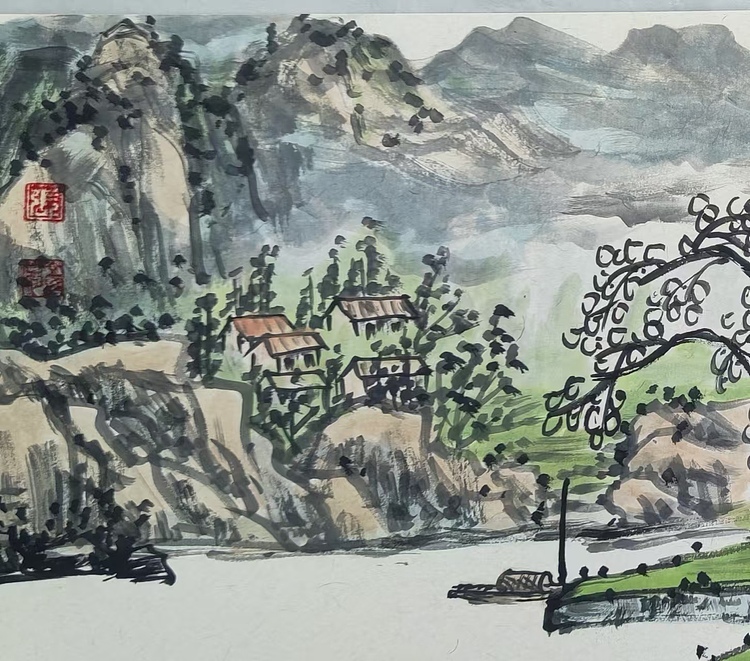 鄘南子 泊舟待渡图