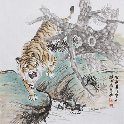 北京美术家协会会员 王鹏 精花鸟