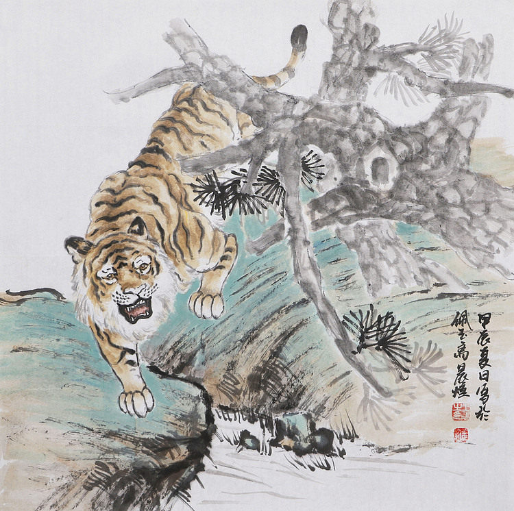 北京美术家协会会员 王鹏 精花鸟