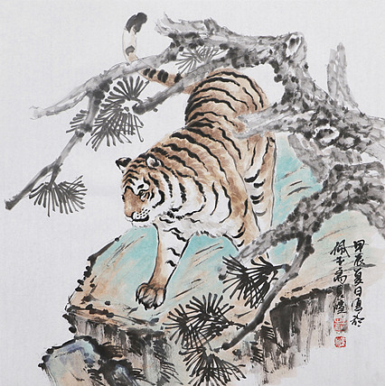 北京美术家协会会员 王鹏 精花鸟