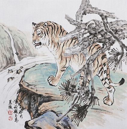 北京美术家协会会员 王鹏 精花鸟