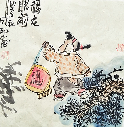 河北省美术家协会会员 侯同印 人物国画作品