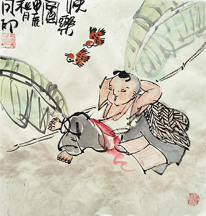 河北省美术家协会会员 侯同印 人物国画作品