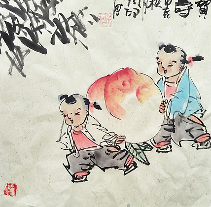 河北省美术家协会会员 侯同印 人物国画作品