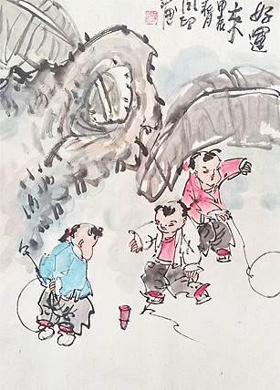 河北省美术家协会会员 侯同印 人物国画作品