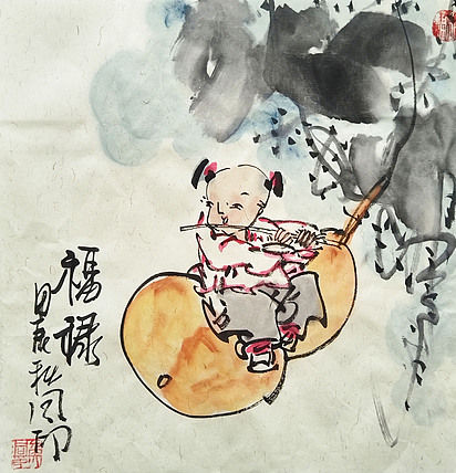 河北省美术家协会会员 侯同印 人物国画作品