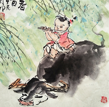 河北省美术家协会会员 侯同印 人物国画作品