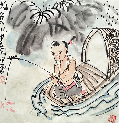 河北省美术家协会会员 侯同印 人物国画作品